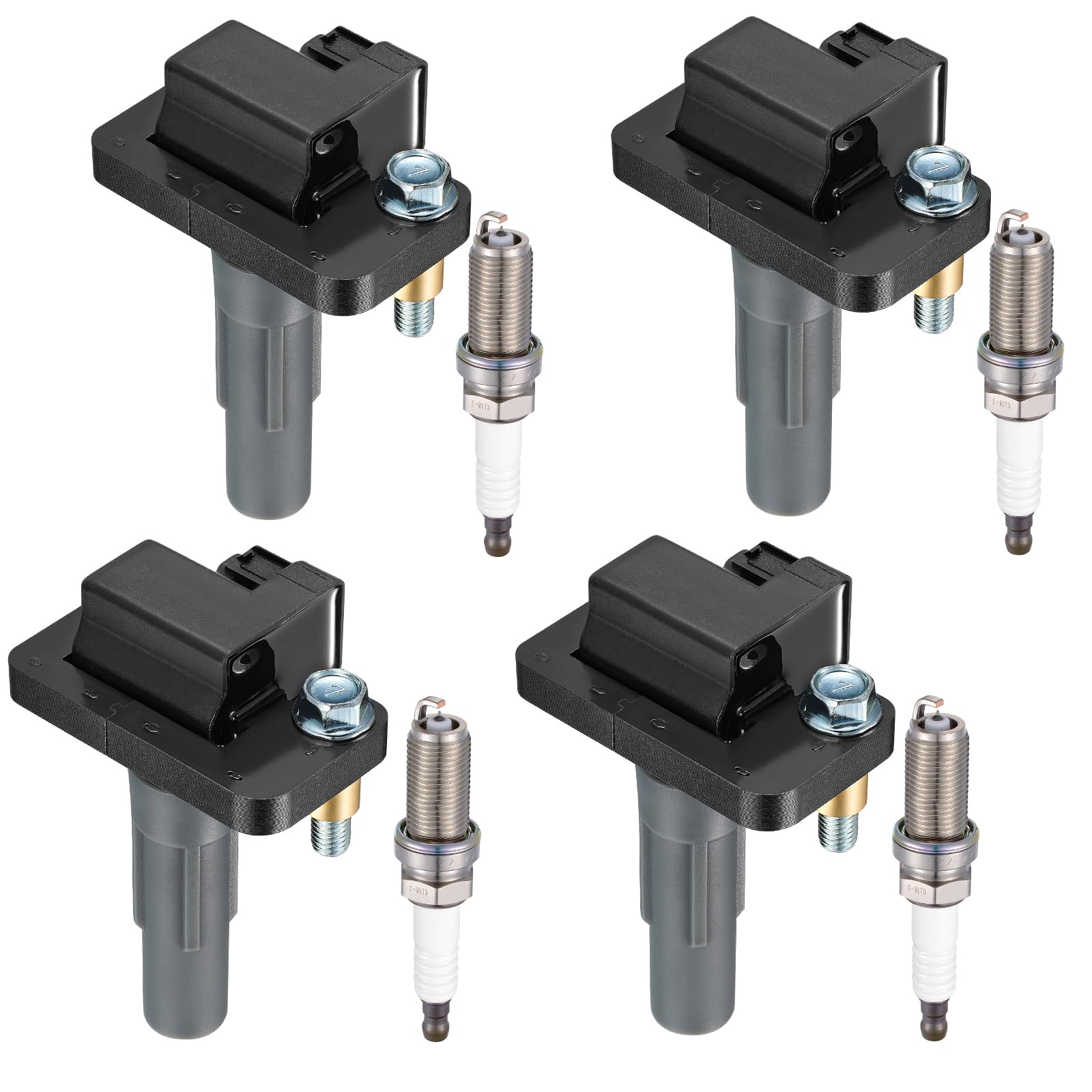 4 Ignition Coils &amp; 4 Iridium Spark Plugs UF665 93893 for Subaru