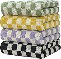 Vista 21 de Juego de 4 toallas de mano para baño, algodón suave y absorbente, juego decorativo, lindas toallas de baño en blanco y negro, 13 x 29 pulgadas