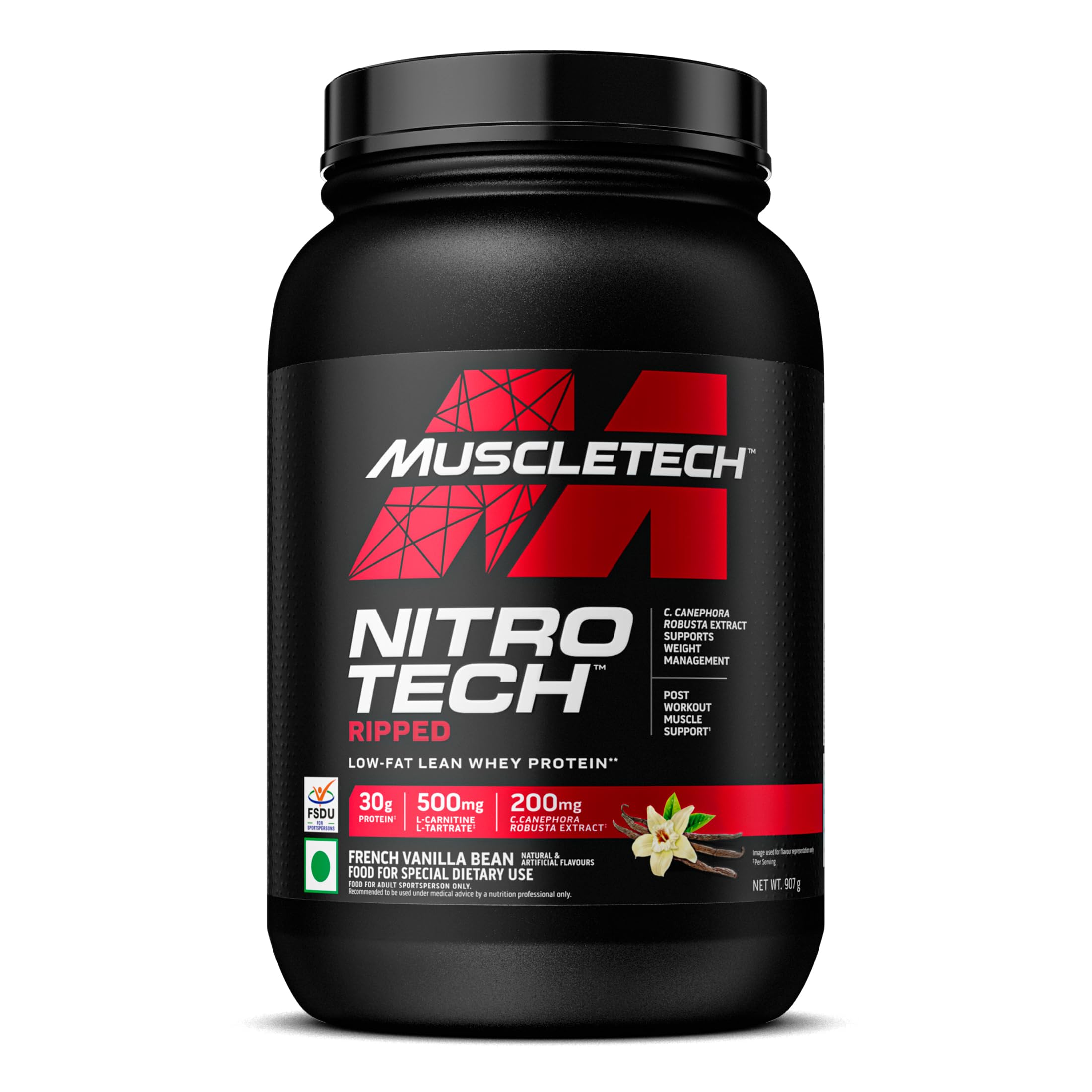 MuscleTech Nitrotech Ripped,907G (2Lbs),French Vanilla Bean,Low Fat Lean Whey Protein,Protein + Weight Management,30G Protein From Whey Protein,500G (L-Carnitine & L-Tartrate),200Mg (B0BKLCBSJB) Amazon Price History, Amazon Price Tracker