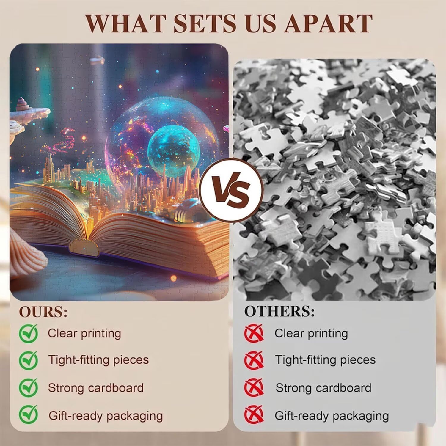 Magie Livre Puzzle 1500 Pièces pour Adultes, Format 87 x 57 cm, Challenge Casse-Tête de Famille, Loisirs Créatifs et Relaxation, Pièces Robustes avec Lettres au Dos, Décor Murale Salon f0-798