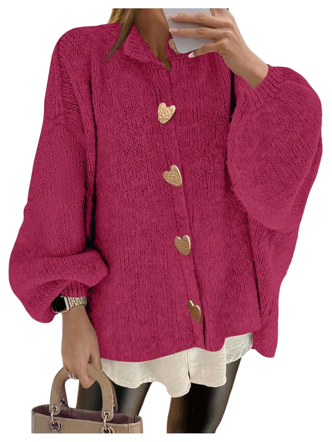 SOLY HUX Cardigan Sweaters for Women Button Down Long Sleeve Chunky Knit Loose Casual Trendy Outerwear