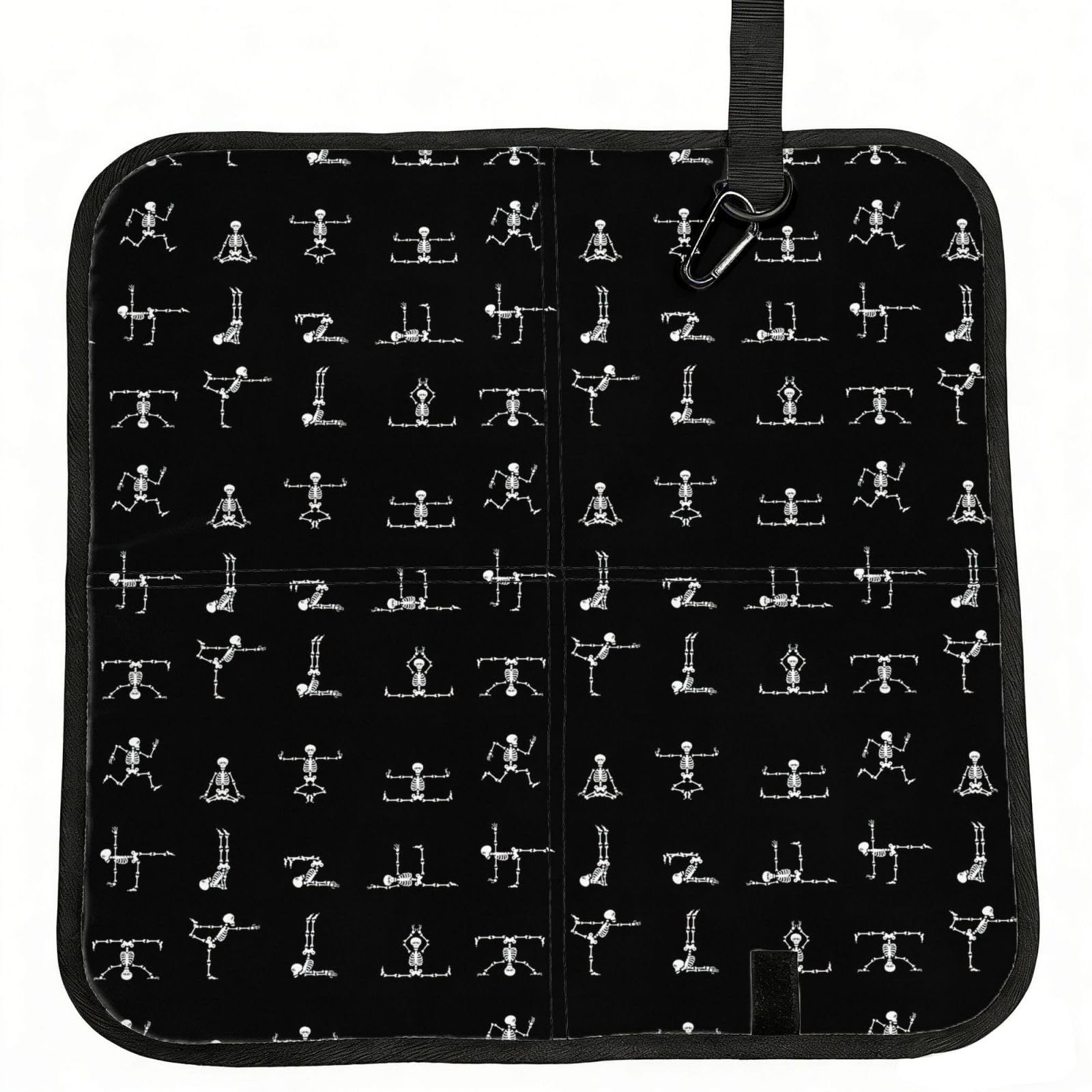 PPHGUT Skull Yoga Print Foldable Seat Cushion Waterproof Portable Chair Pad Travel Outdoor Picnic Camping