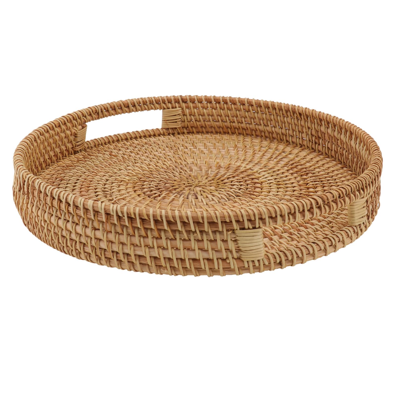 OUNONA Cesto in Rattan Intrecciato per Frutta e Oggetti, Resistente e Facile da Lavare, per Soggiorno e Picnic, Design Pratico e Creativo