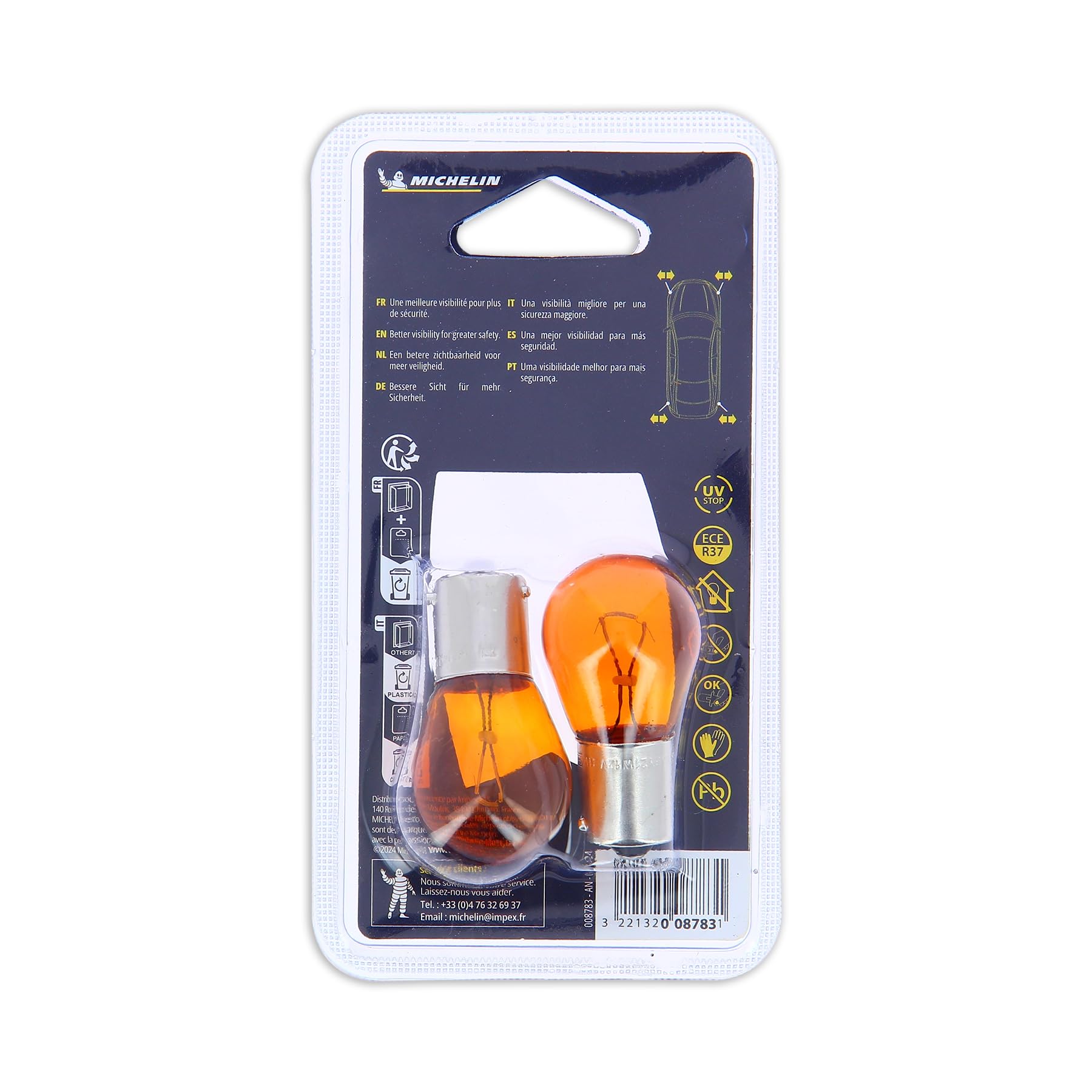 Michelin Lampadine Auto PY21W - 12V, Per Frecce E Luci Laterali, 2 Pezzi - Foto 12