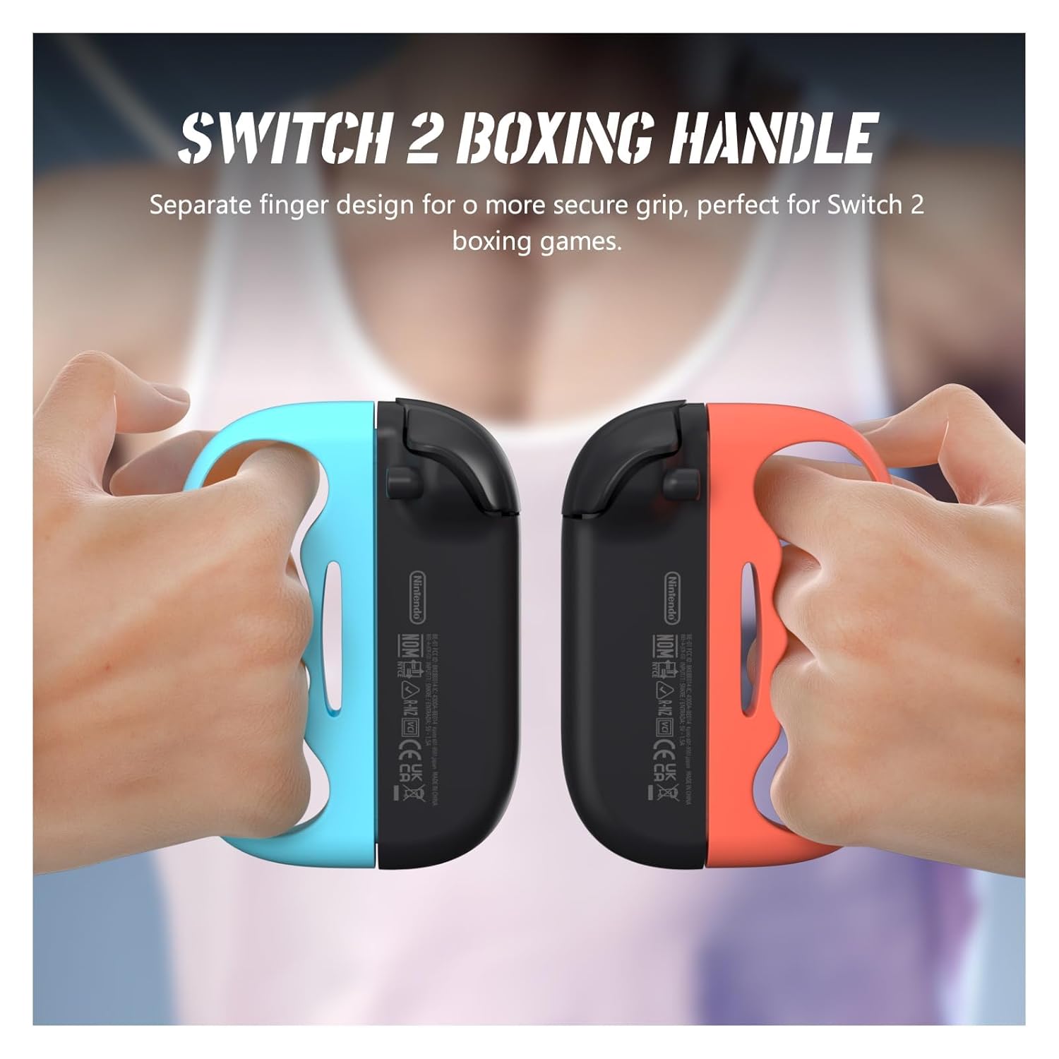 ECHZOVE Switch 2 Boxing Grips for Fighting Games–Ergonomic Handle for Better Control & Comfort, Perfect for Switch 2 Boxing Games, Must-Have Switch 2 Accessories for Joy-Con Controllers(Blue) - Image 2