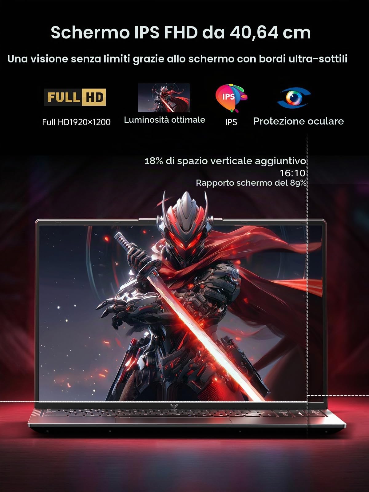 16" PC Portatile Gaming Ryzen 7 7730U Fino a 4,5 GHz 16GB DDR4 512GB SSD | Tivique Computer Portatile 1920x1200 FHD, WiFi 6, 180° Pieghevole, Webcam 1MP, Type-C, HDMI, Laptop Ufficio Studio Domestico