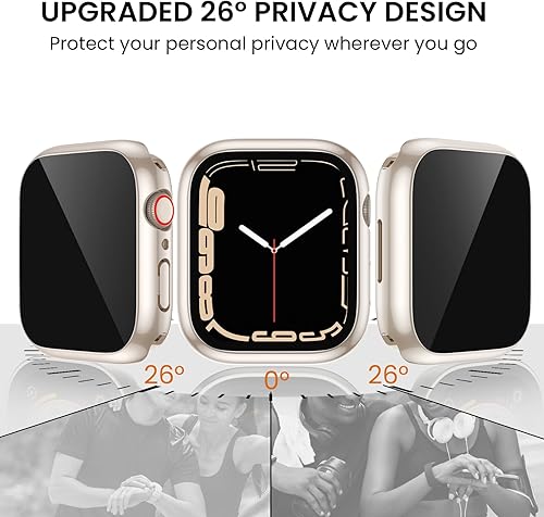 Miniatura 2 de Tensea - Funda protectora de pantalla impermeable para Apple Watch (2 en 1) Series 8 7 de 1.614 in, iWatch protector facial de policarbonato con