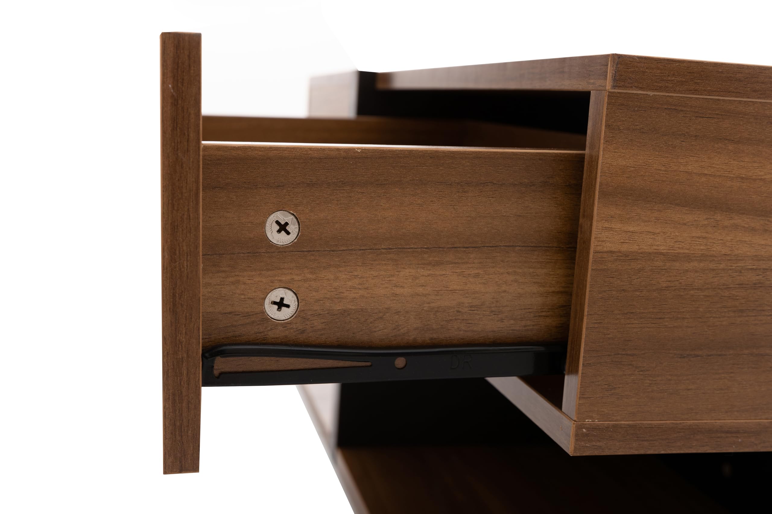 Merax Couchtisch Wohnzimmertisch mit 4 Schubladen, Modern Beistelltisch Kaffeetisch mit Zwei Ablageebenen, Multifunktionaler Sofatisch Mitteltisch, einzigartige Design, 78x78x36cm, Natürlich