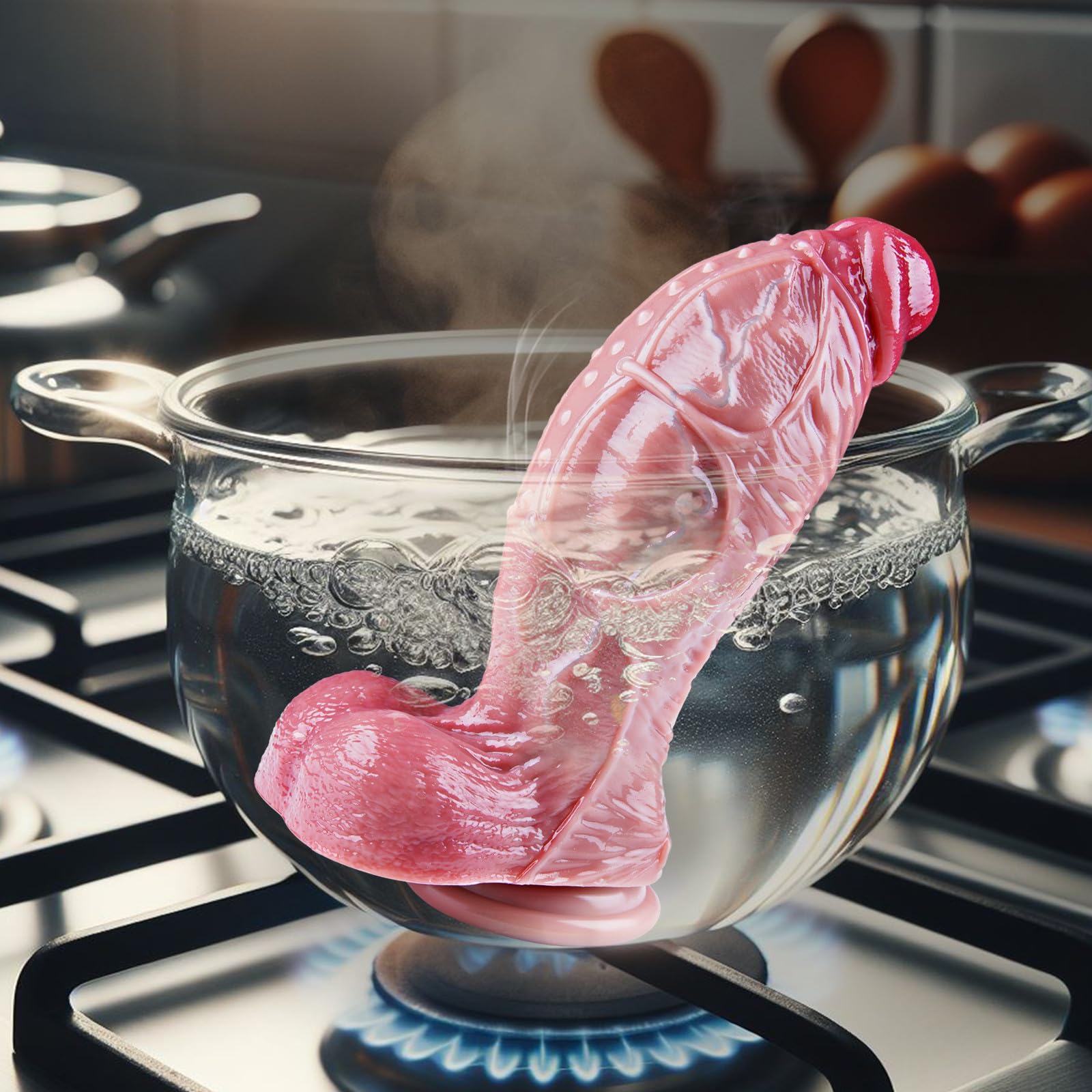 Pequeño consolador anal realista, de 17,5 cm de largo y 6,7 cm de ancho, fabricado en silicona con ventosa, usable para estimular el punto G, adecuado para parejas, hombres y mujeres, y principiantes