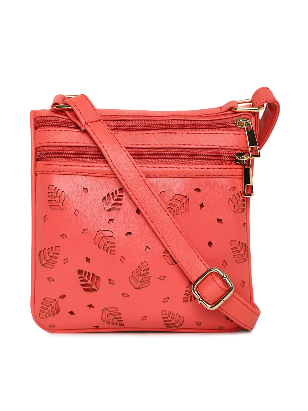 KLEIO Synthetic Leather Crossbody Sling for Women with Fabric Lining & Adjustable Shoulder Strap | Crossbody Bag for Girls for Everyday Use & to Carry Essentials In Travel & College