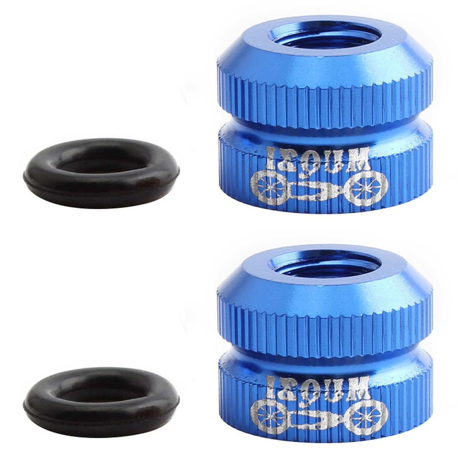 Lot 2 écrous De Valve De Pneu Vélo - Aluminium, Diamètre 6 Mm, Joints Toriques - Pour VTT/route, étanchéité Renforcée