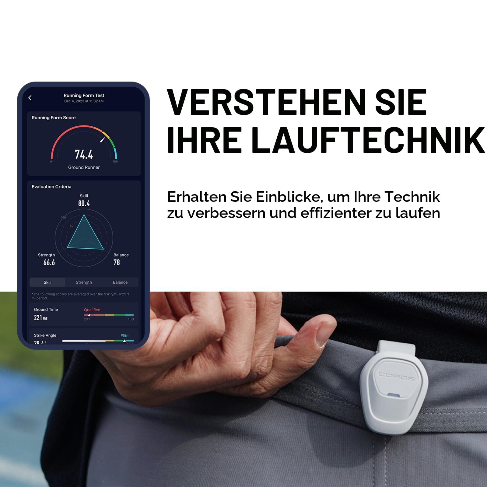 COROS POD 2, Uhrensensor-Zubehör, Präzise Distanzmessung in der Halle und auf dem Laufband, Empfindlichere Echtzeit-Pace, Verbessert GPS-Daten, Clip an Schuhen oder Armband, nur für COROS-Uhren