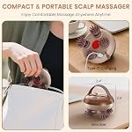 Massager scalp pour femmes hommes Pet plastique imperméable Rechargeable Facile à utiliser Silicone Shampooing pinceau pour l'enlèvement des pellicules Massage de croissance des cheveux Idéal Cadeau Choix-or 3.4 x 3.4 x 2.5