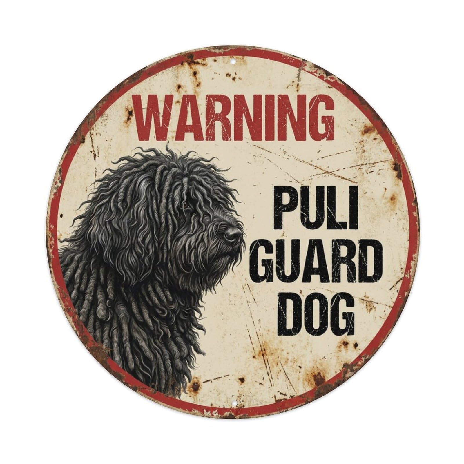 Tgrcjimh Style Metal Tin Sign Vintage Warning Puli