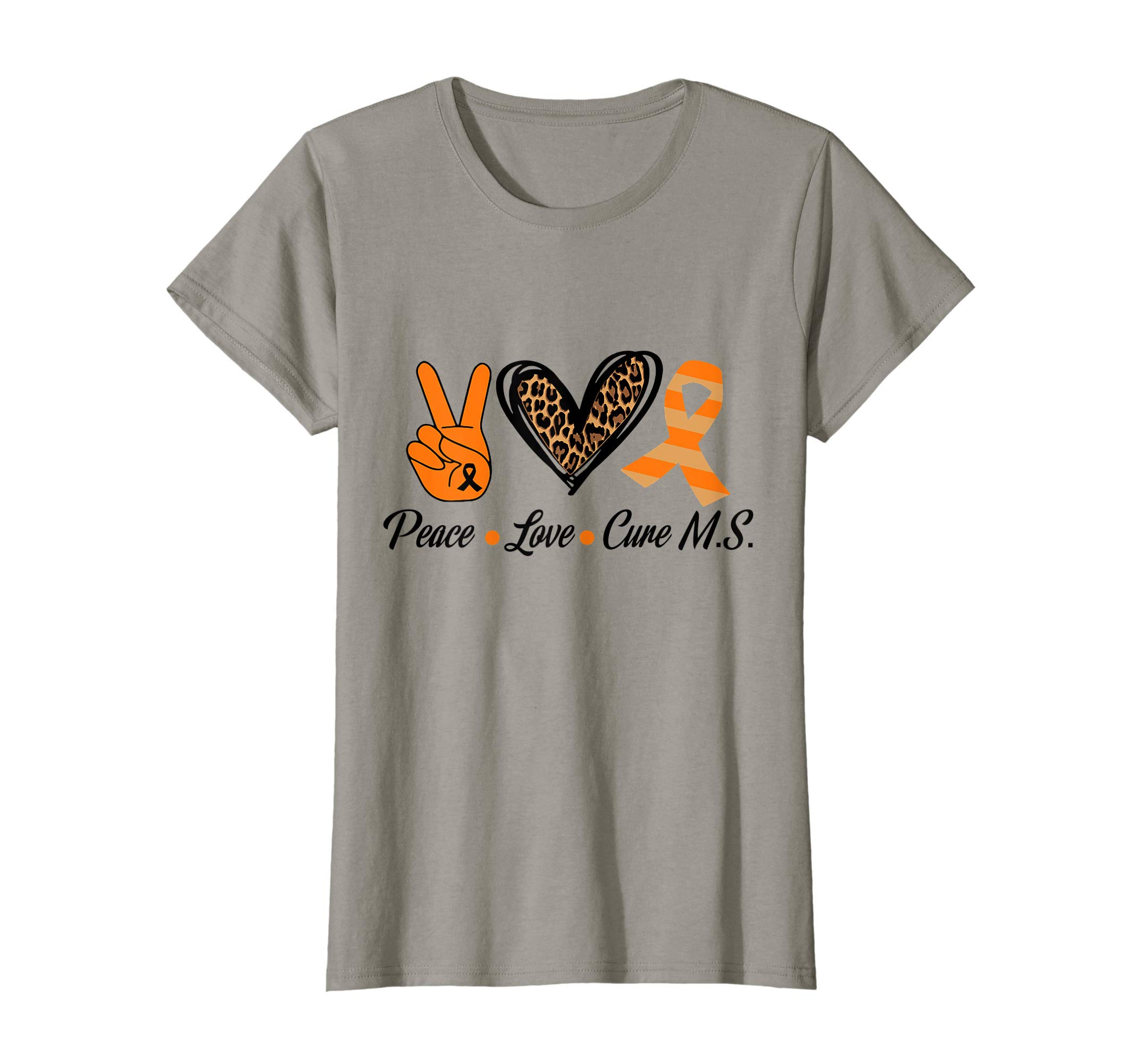 Multiple Sclerosis Awareness Co.Multiple Sclerosis Awareness Tee Peace Love Cure MS T-ShirtOEKO-TEX STANDARD 100