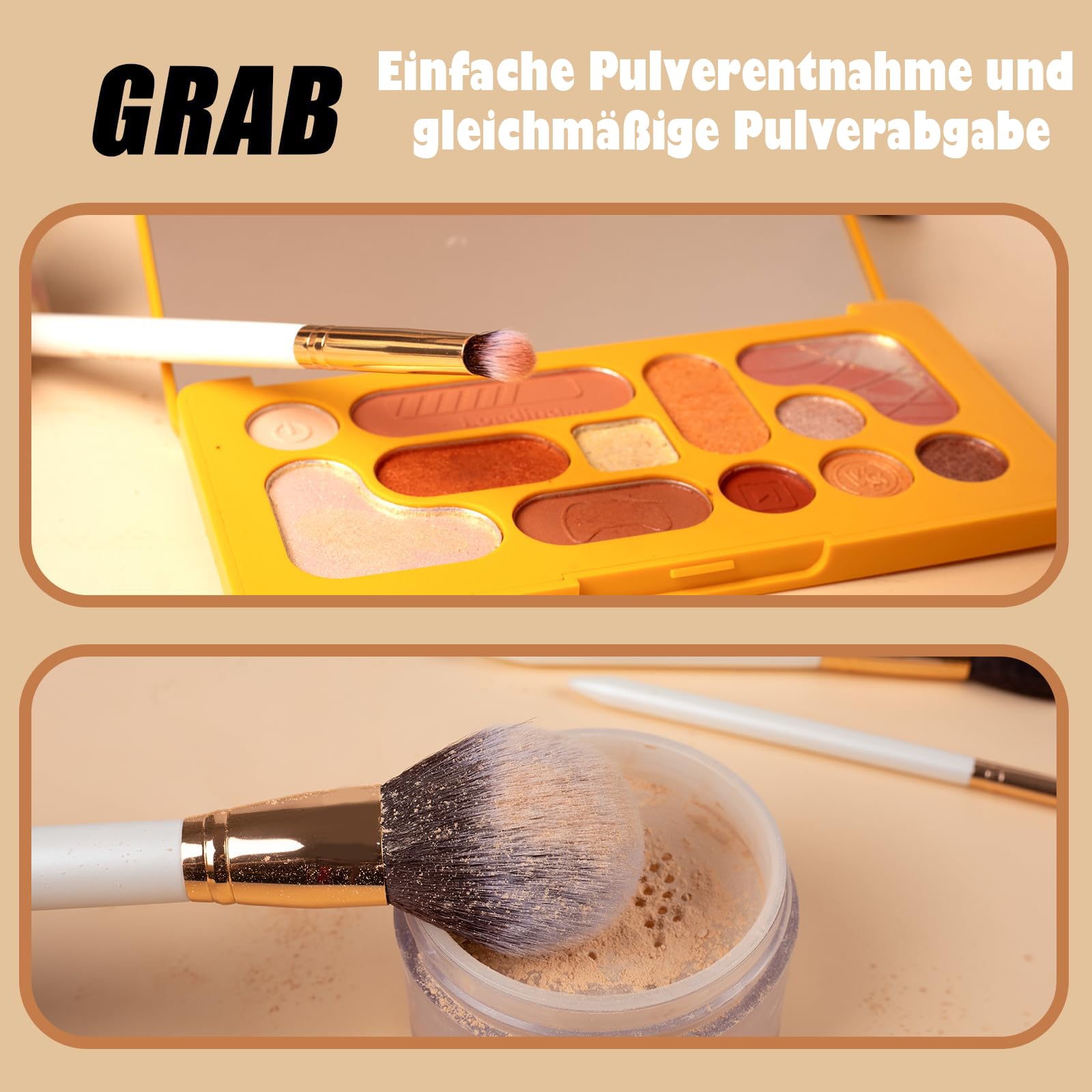 OMANIAC Juego de 12 brochas de maquillaje, de alta calidad, hechas de fibras sintéticas duraderas, pinceles de maquillaje profesionales para el día a día o de viaje (blanco)