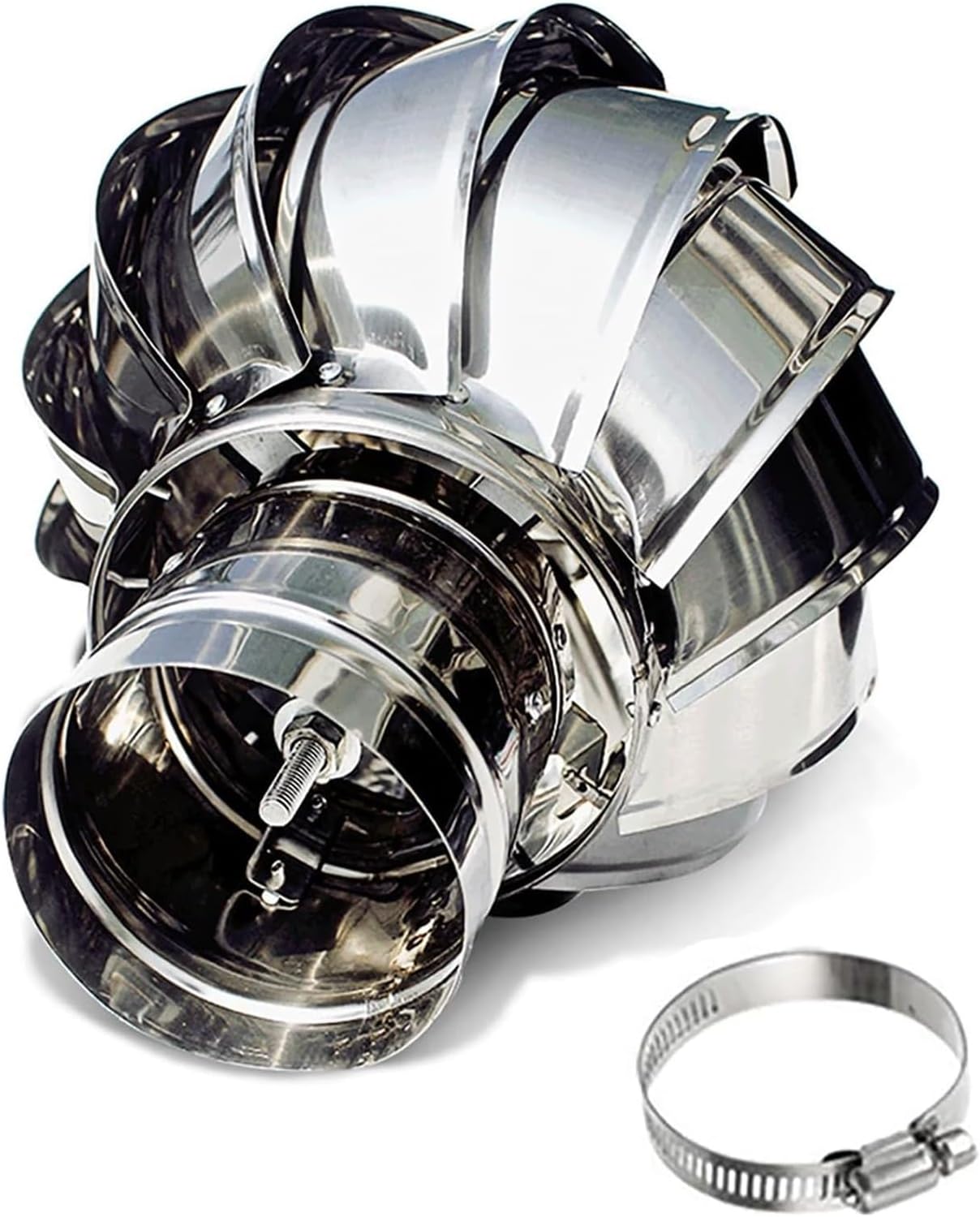 Roof Wind,Stainless Steel Turbine Ventilator Vents 304 Stainless Steel, Roof Turbine Ventilator, Windproof Rainproof Dustproof, No Assembly Required, Easy to Install, for Confined Space (Si