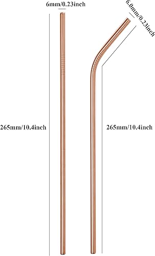 Miniatura 2 de Paquete de 50 popotes de acero inoxidable, pajitas de metal superlargas de 10.5 pulgadas para vasos de 30 oz20 onzas, tazas de viaje, reutilizables,
