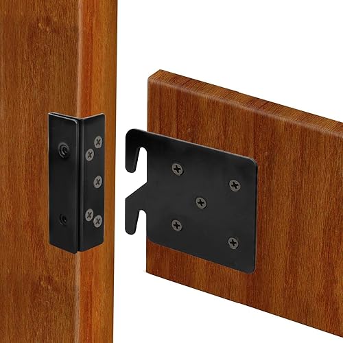 Miniatura 8 de GBGS 4 juegos de soporte de ranura de doble gancho, acero laminado en frío de 5 x 4  pulgadas, grosor de 0.07 pulgadas, para riel de cama, ganchos