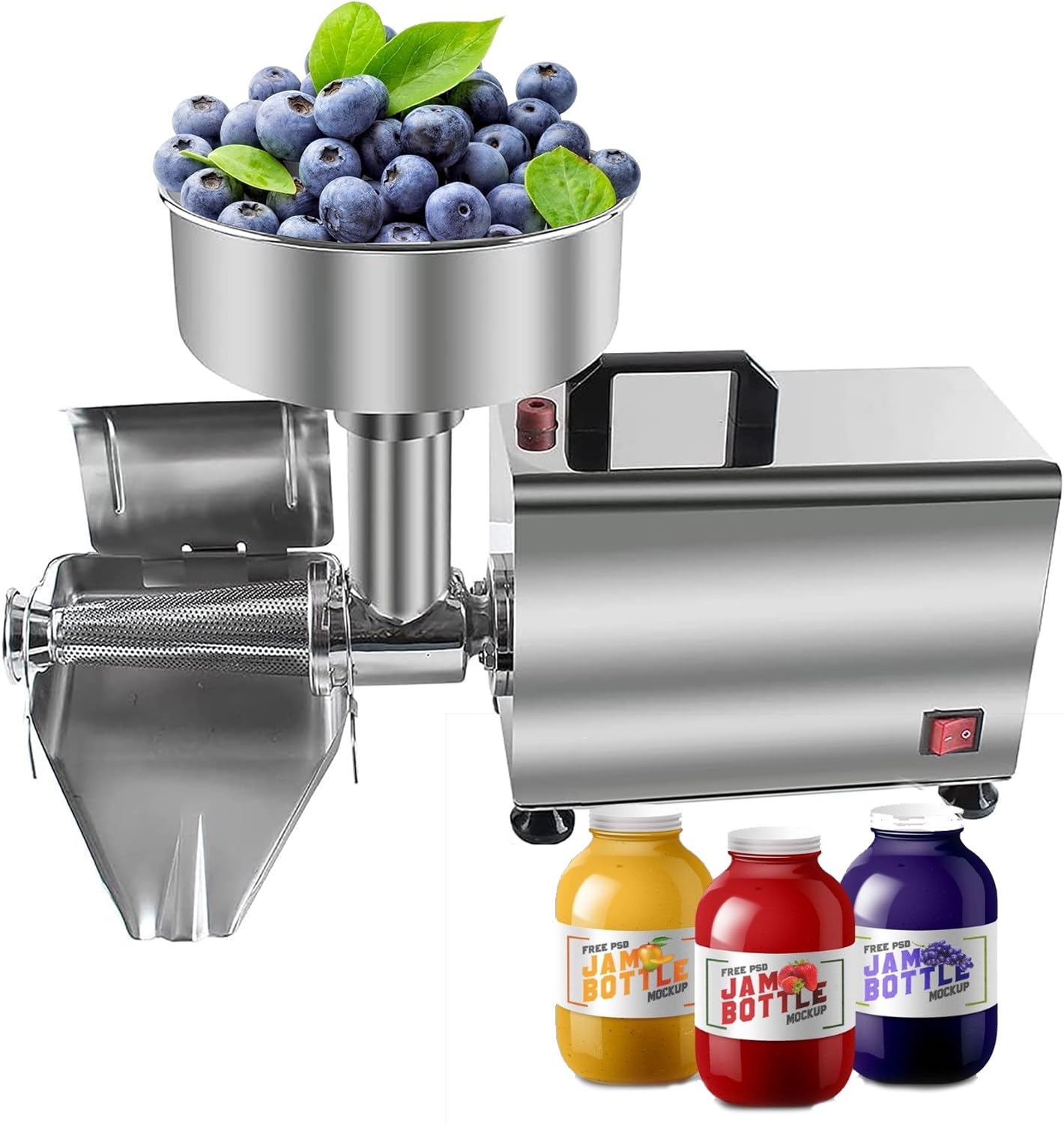 MYUYEE Electric Tomato Strainer Commercial Tomato Milling Machine Stainless Steel Food Press Machine Tomato Sauce Maker Food Squeezer Tomato Sauce Machine