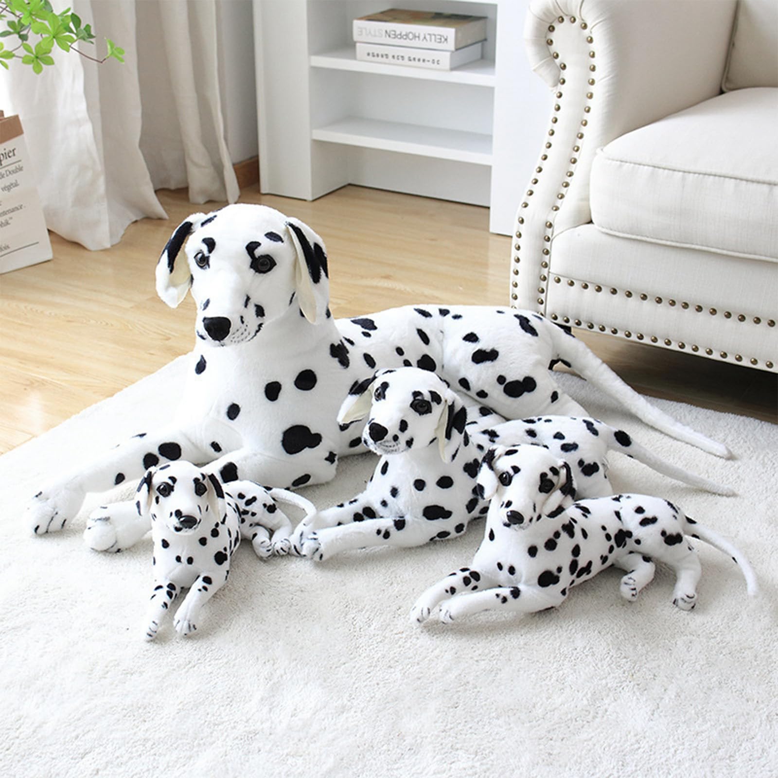 Dalmatiner Hund Kuscheltier, Realistischer Dalmatiner Plüschtier, Plüsch-Hund, Kuscheltier für Kleinkinder & Kinder, weich und kuschelig (90 cm,Stehend)