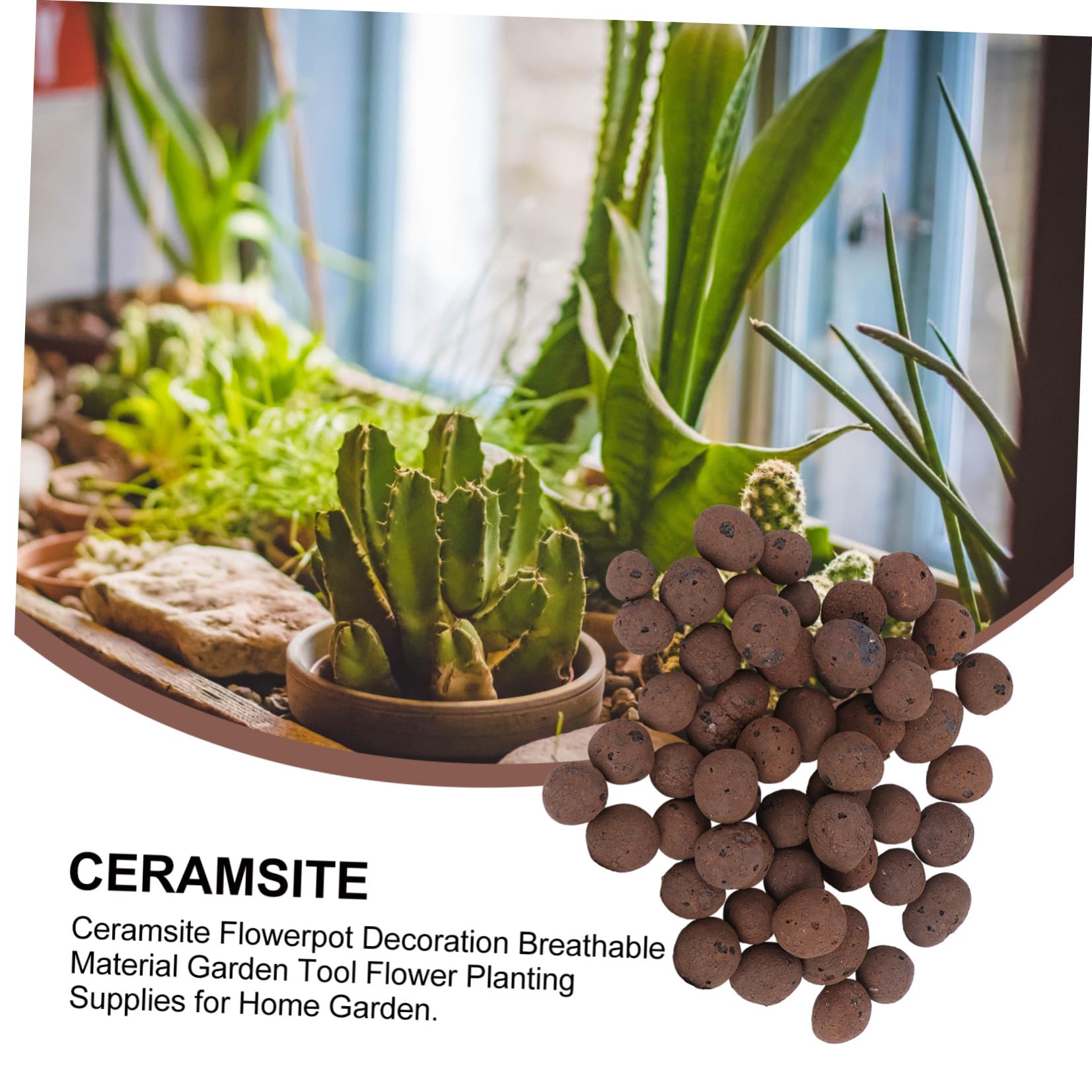 YARNOW Billes Céramiques pour Plantes en Pot, Forte Capacité de Filtration et Protection Croissance des Fleurs, 2 Paquet de 1000g, pour Maison et Bureau