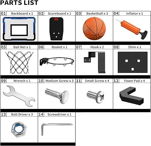 Miniatura 10 de QDRAGON Mini aro de baloncesto