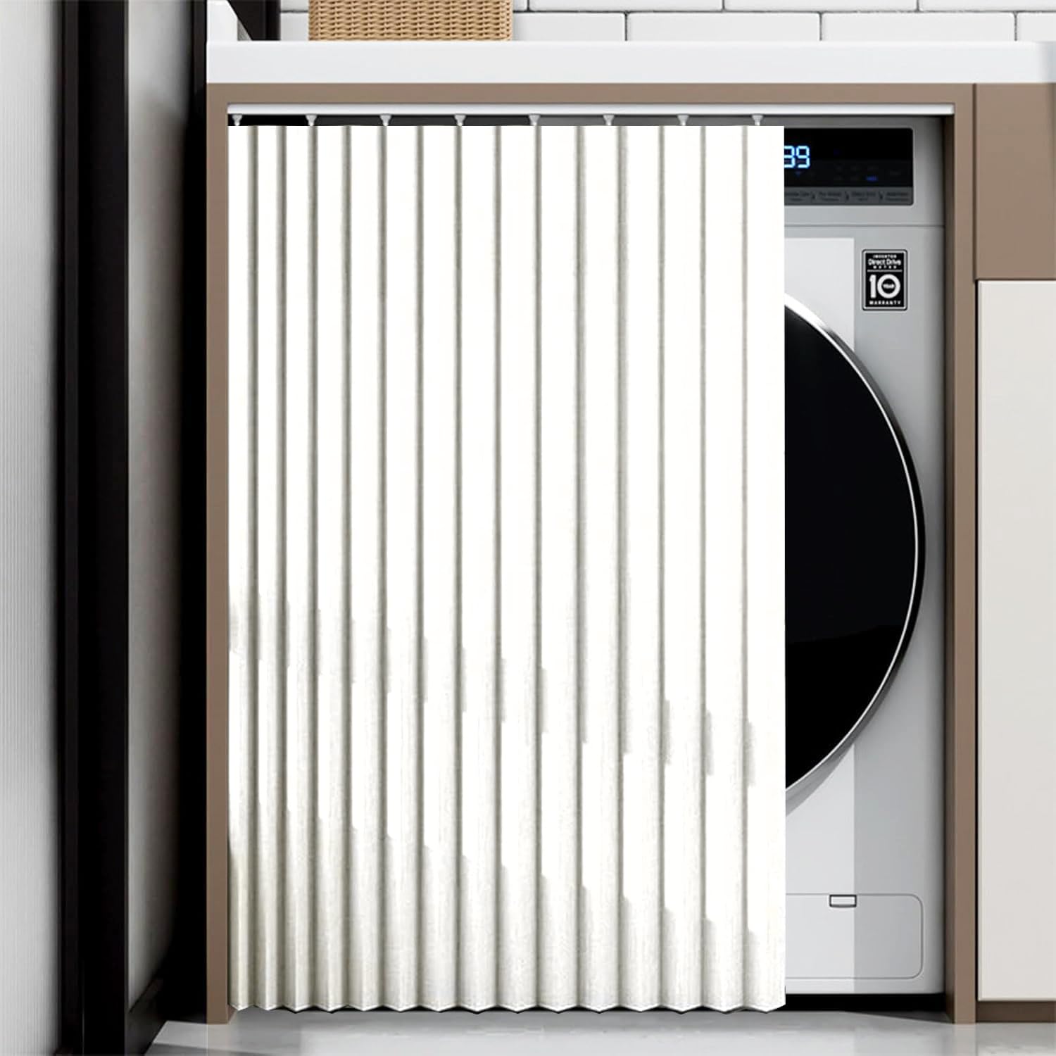 Cortinas Personalizables con rieles deslizantes multifuncionales, Ideales para zapateros, roperos y armarios.-White- W50cmx80cm