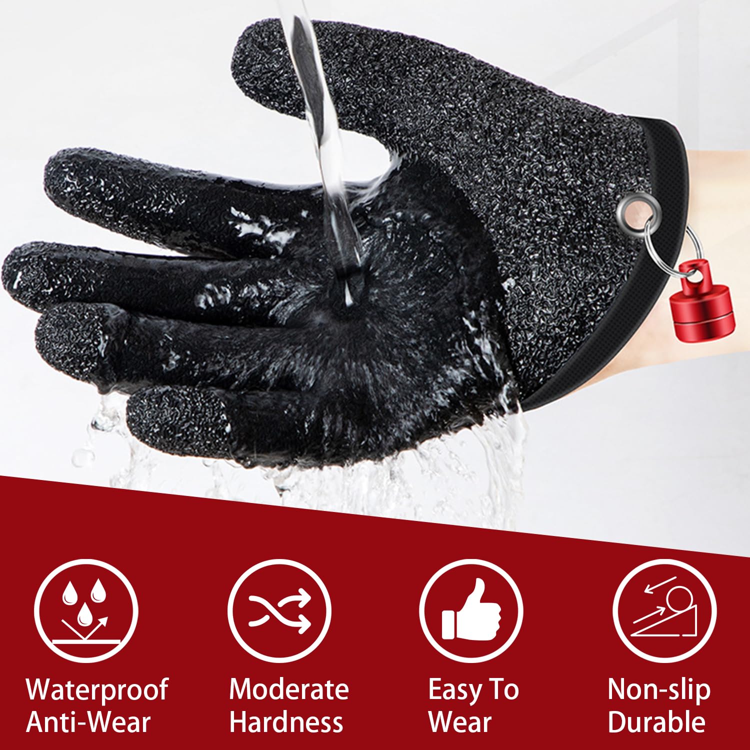 Guanti Da Pesca Impermeabili Per Predatori - Antiforatura, Magnetici, 2 Pezzi - Foto 5