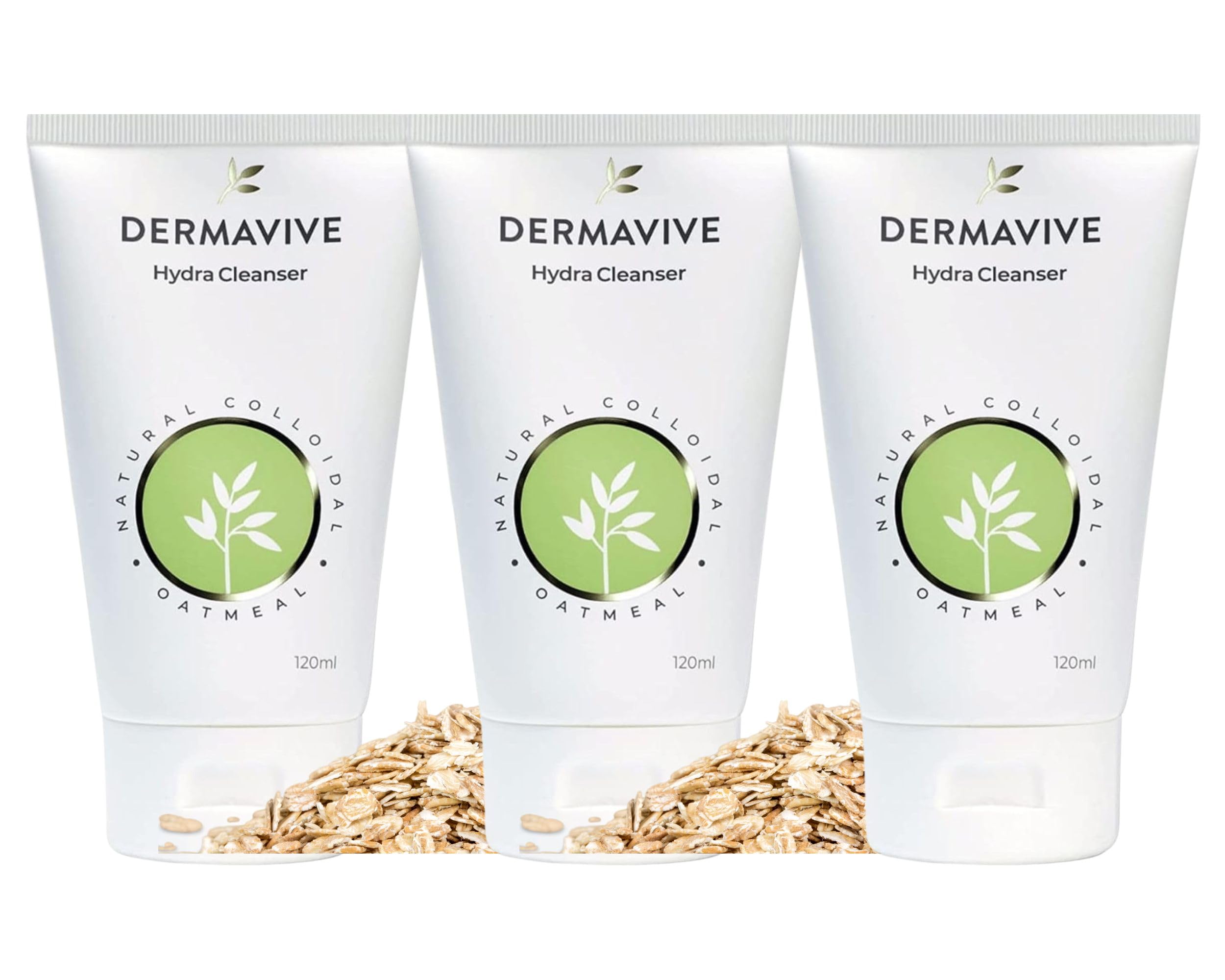 Dermavive Hydra Cleanser, Non-Irritating and Gentle Facial Cleanser, pH Balanced, Purifying Face Wash, Deep Cleansing Skincare, 120ml (4.05 fl oz), Pack of 3