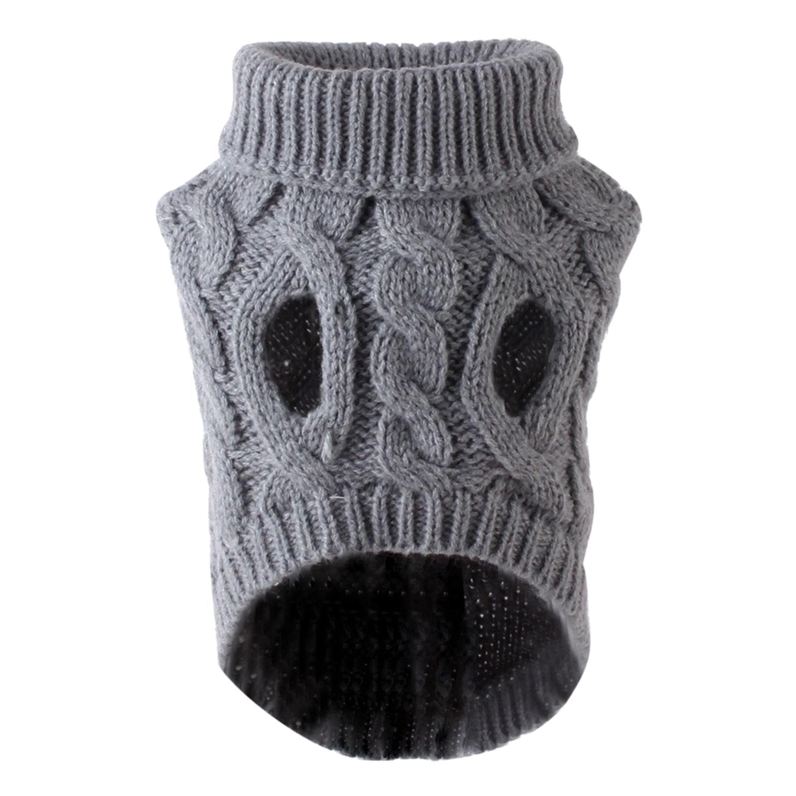 STYLEHEAVEN Dog Sweater Soft Classic Knitted Warm Pet Sweater for Travel Parties Picnics Grey M|Pet Supplies| Dog Supplies| Clothing & Shoes-image-8