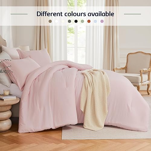 Miniatura 5 de Quataly Juego de edredón tamaño matrimonial, 3 piezas, suave, ligero, transpirable, para todas las estaciones, tamaño matrimonial (edredón de 82 x