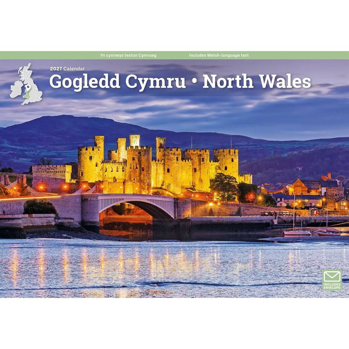 Carousel Worldwide North Wales 2027 Wall Calendar, A4 Format, 12-Month Monthly Calendar, Full-Color North Wales Photography