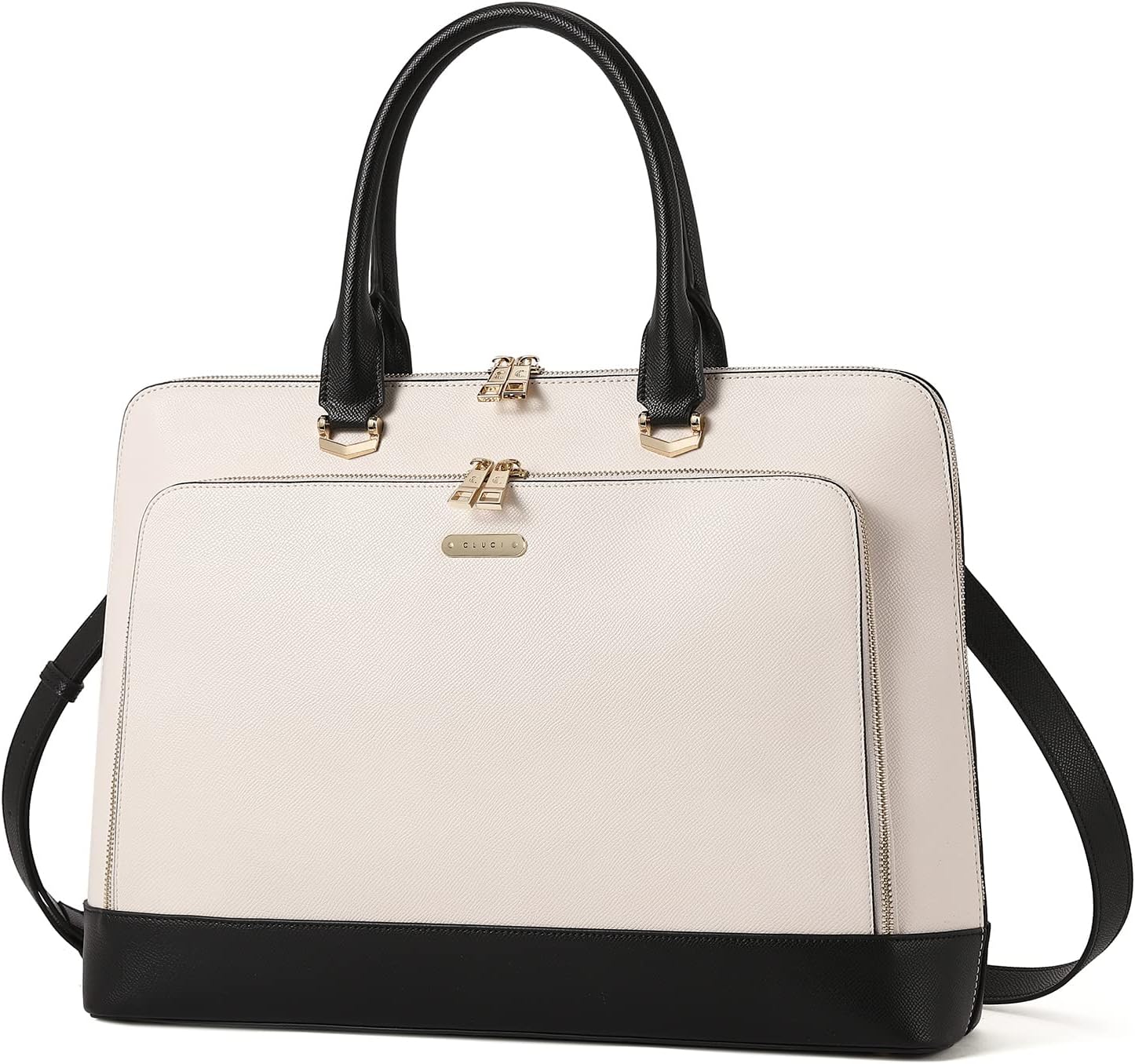 CLUCI Leather Briefcase for Women 15.6 Inch Laptop Business Computer Ladies Stylish Work Handbags Shoulder Bag