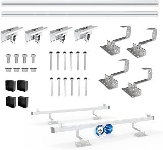 PV Photovoltaik 1er Montage Set Ziegeldach Befestigung Schiene Dachhaken - inkl.Solar Aluprofil ,Endkappen , 35 mm Endklammern , bis 115 cm Breite und 35 mm pro Modul