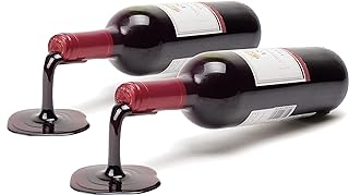 PLAYABLE ART Spilled Wine Bottle Holder - Fun and Unique Way to Display Your Favorite Wine - Red (Set of 2)