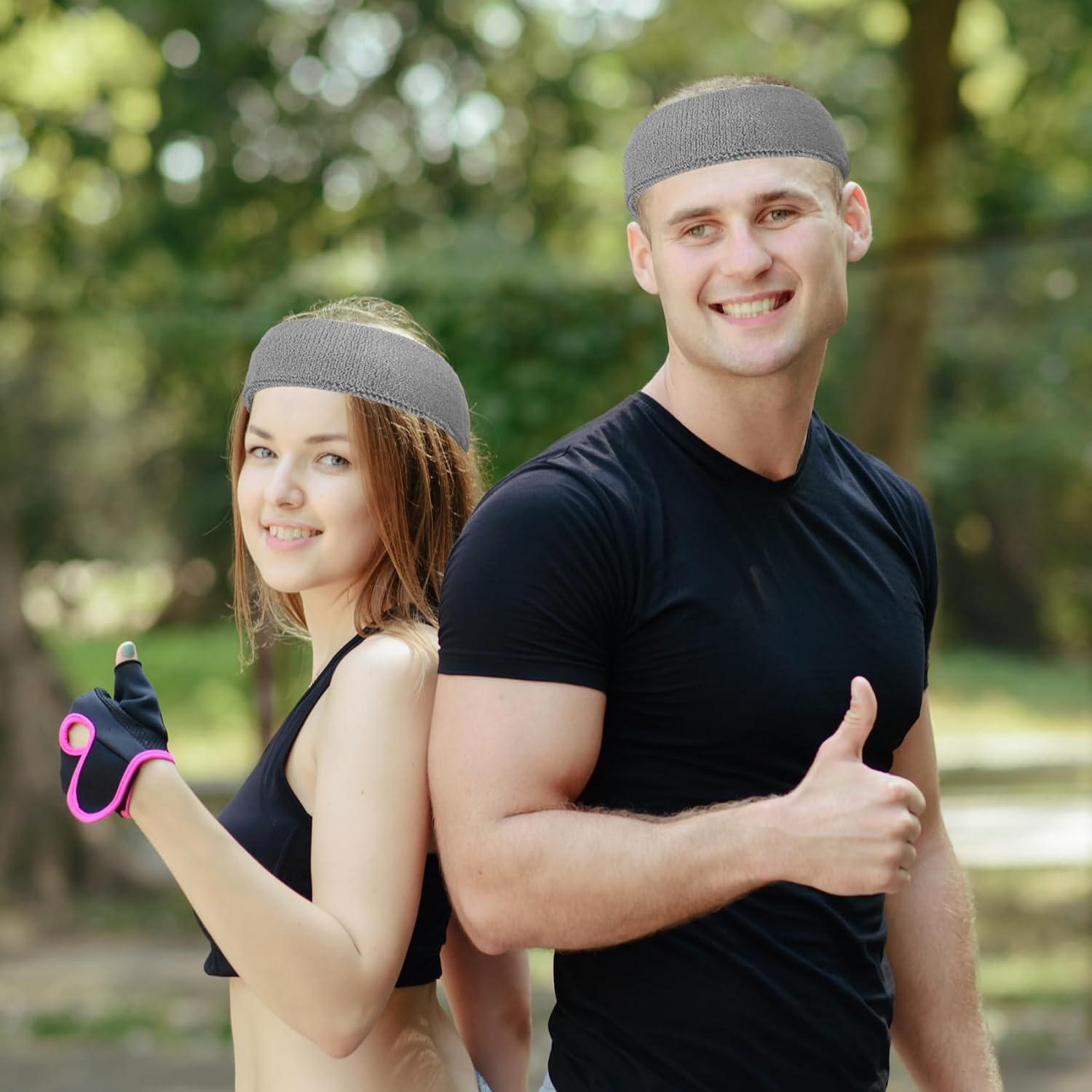 2 Pack Sweat Band, Sweat Bands Headbands for Men, Women, Sports, Tennis, Running, Gym, Workout