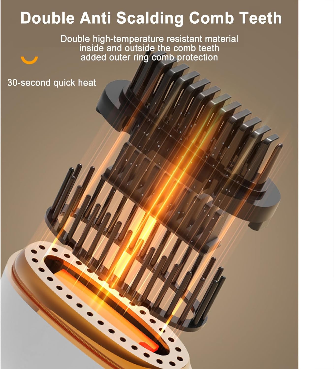 Mini Cordless Hair Straightener Comb, Portable Curling Iron for Travel, Rechargeable Straightening Hot Comb Anti-Scald Fast Heating Styling Tools for Women (White) - Image 4