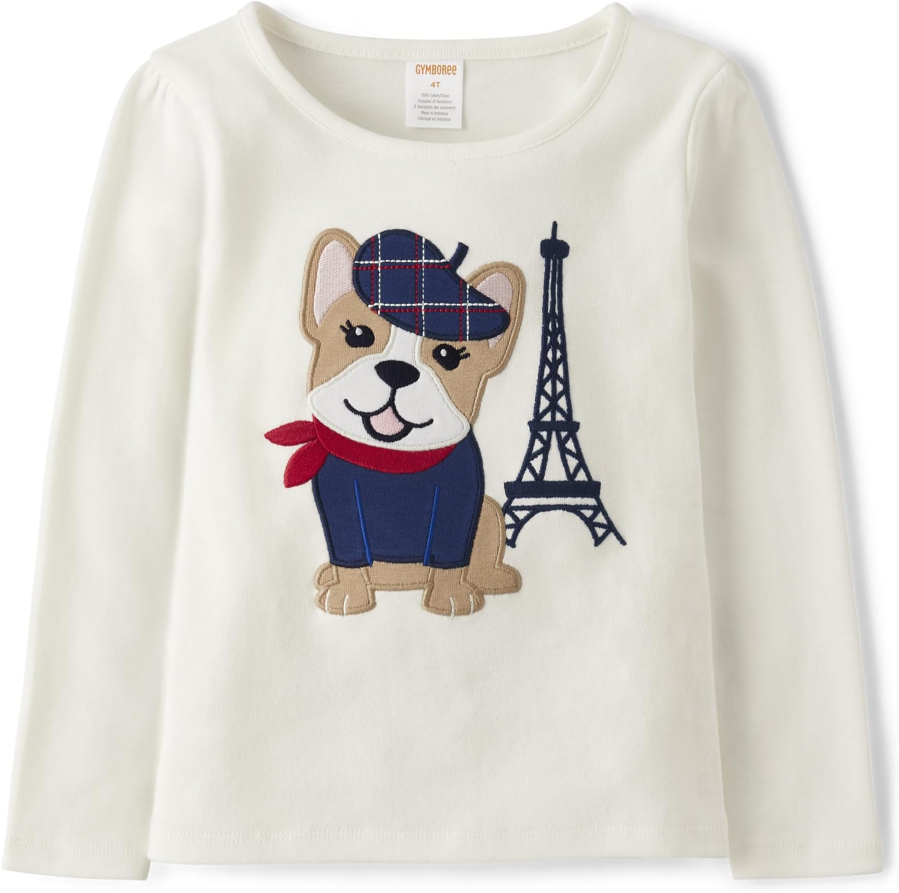 Girls and Toddler Embroided Graphic Long Sleeve T-Shirts