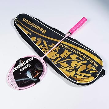 V5 5U Wave Frame G5 Full Carbon Fiber Max 32Lbs Badminton Racket with Carrying Bag Shock Absorbing Nails, Graphite Padel Racquet for Outdoor Backyard Sports Training