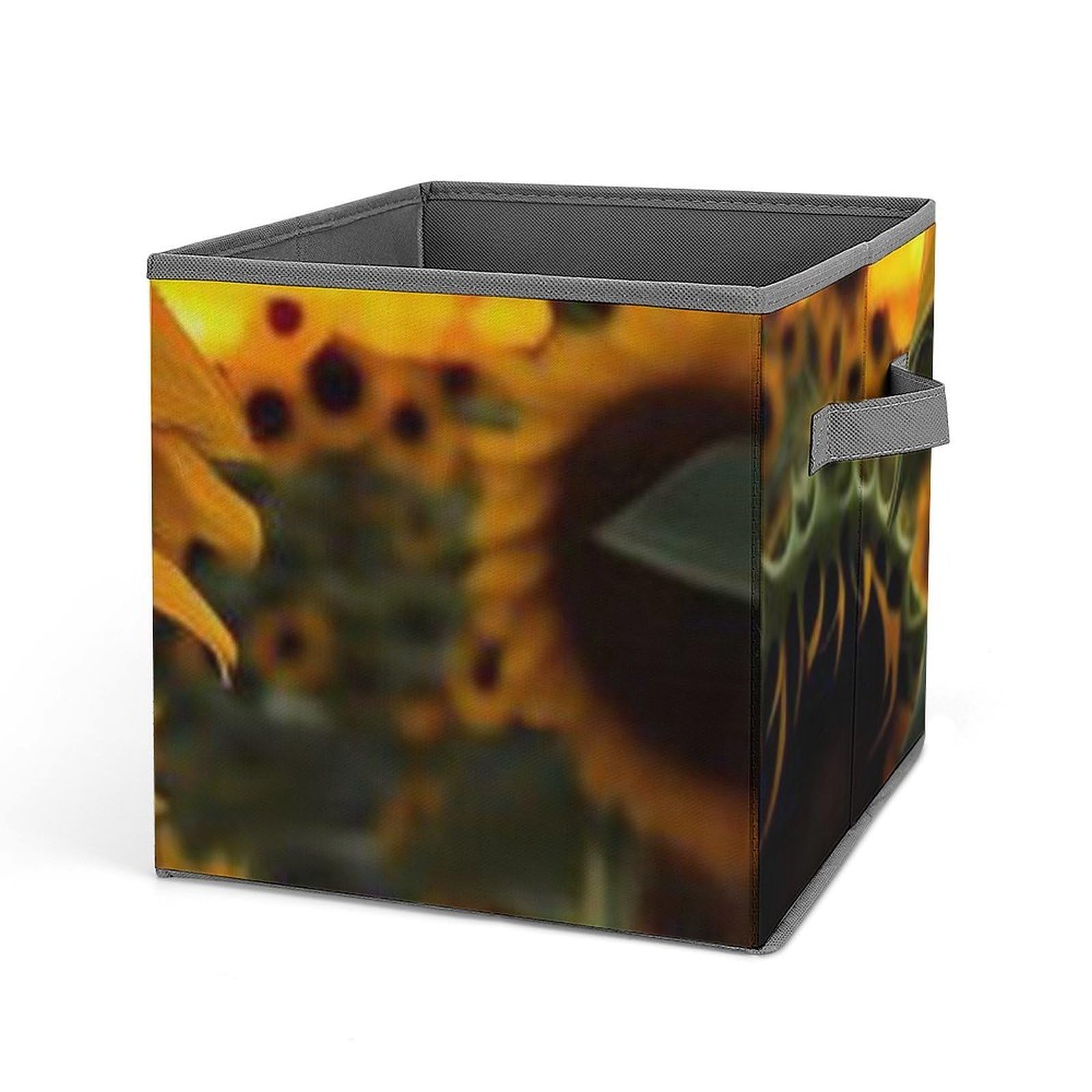 BTCOWZRV Farm Sunflower Cube Storage Bins - 11 Inch Heavy Duty Fabric Closet Bins for Shelves, Cube Organizer - Collapsible Storage Boxes with Handle Decorative Clothing Storage Baskets