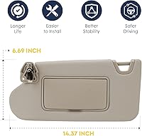 Vista 6 de Parasol para conductor y pasajero compatible con Nissan Altima sin techo corredizo 2013 2014 2015 2016 2017 2018, sustituye a 96400-3TA2A, Beige