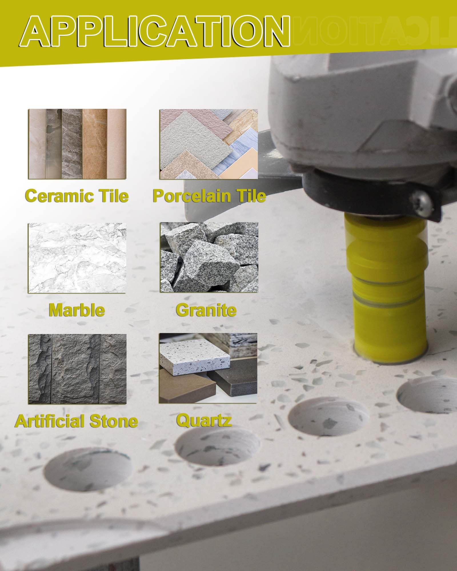 Punte Diamantate Gres Porcellanato - Punte per Trapano Diamantate 12pezzi (6/6/8/25/35/50/68/110mm+20mm Fresa+50mm Punta Smusso+125mm Disco X+Adattatore) Ceramica Porcellana Marmo Granito