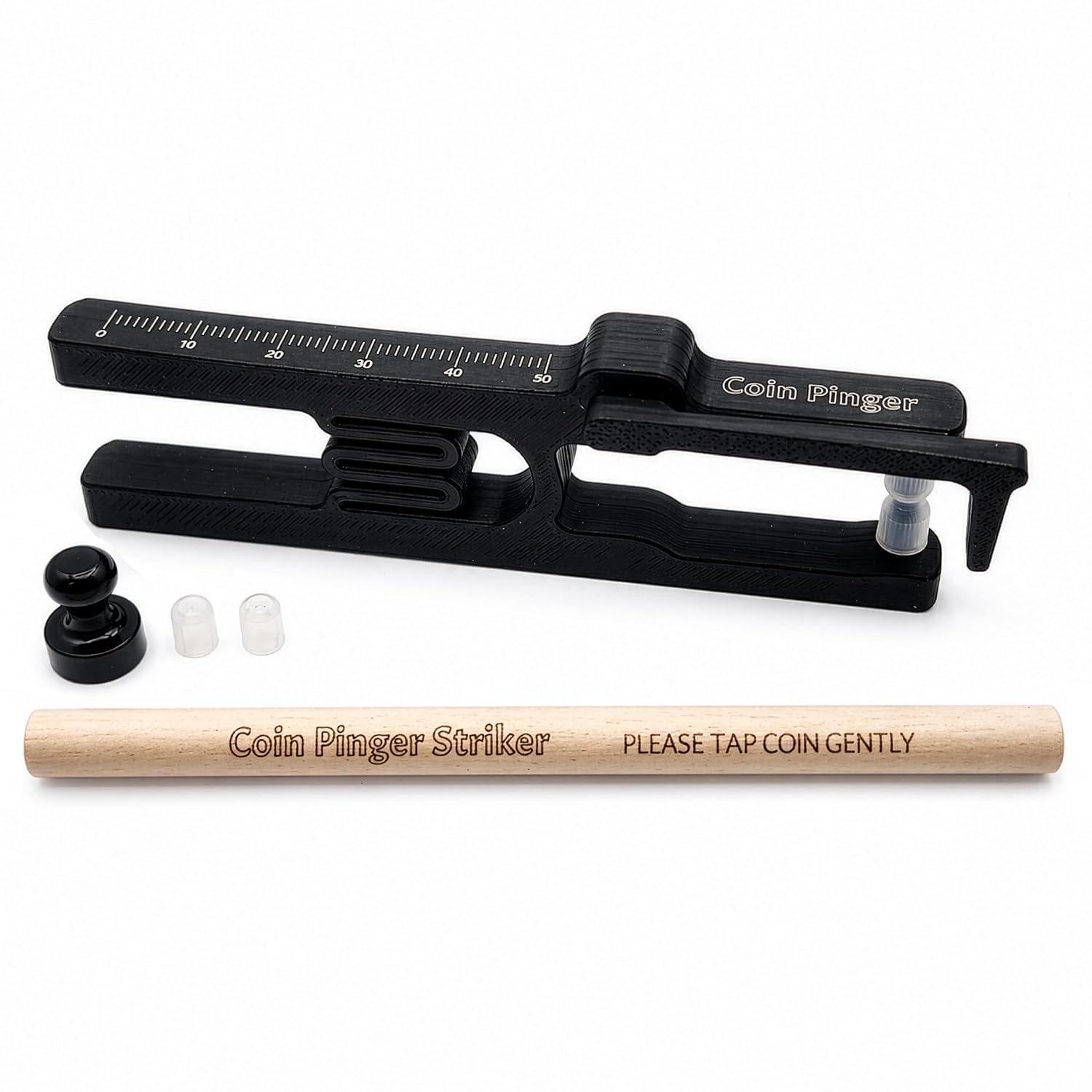 Coin Pinger Deluxe Kit, Acoustic Silver & Gold Ping Test for Coins or Bullion, Pocket Ping Test with Built-in Striker & Rare Earth Magnet