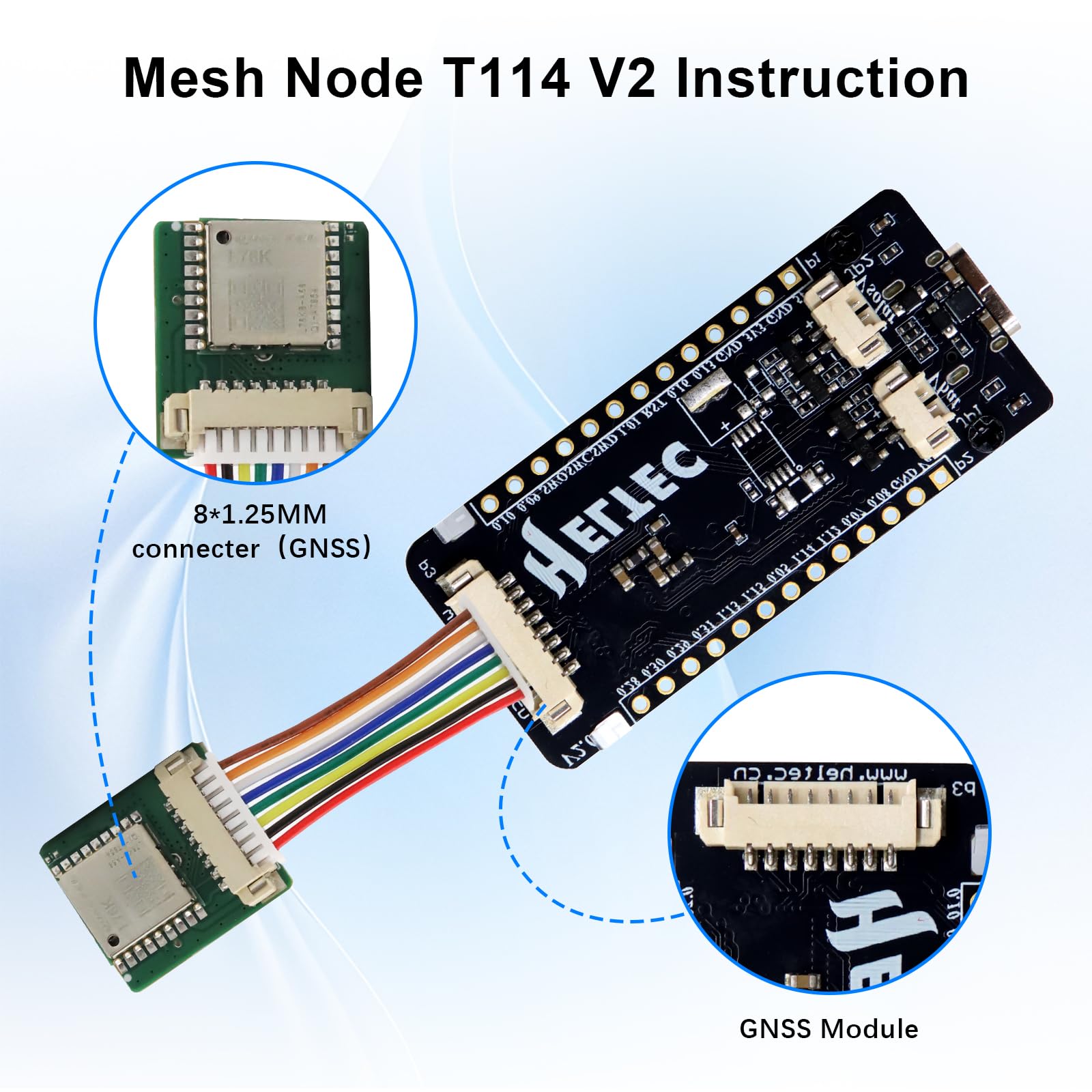 Mesh Node T114 V2 Lorawan per Meshtastic Modulo Binghe Tracker nRF52840 LoRaWAN con 1,9" TFT-Display 863-928MHz BLE/Wifi Compatibile con Arduino