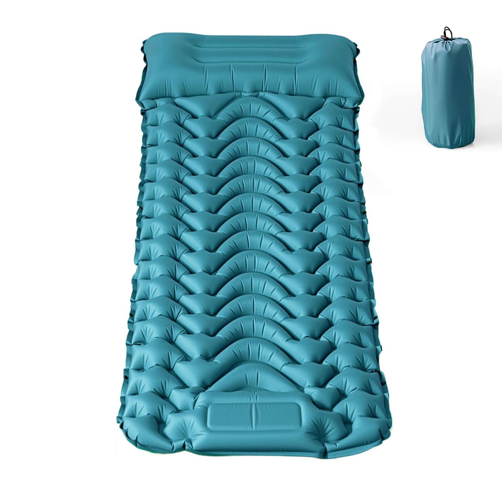 Isomatte Camping mit integrierter Fußpumpe 8cm Dicke Aufblasbare Campingmatte Outdoor, Wasserdicht & Reißfest 50D Nylon – Ultraleicht Luftmatratze für Zelt, Wandern & Gästebett