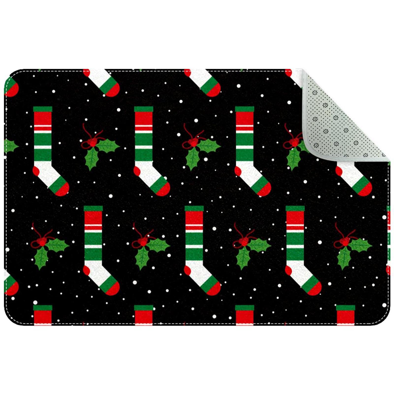 Tapis de Noël absorbant et lavable en machine pour l'entrée