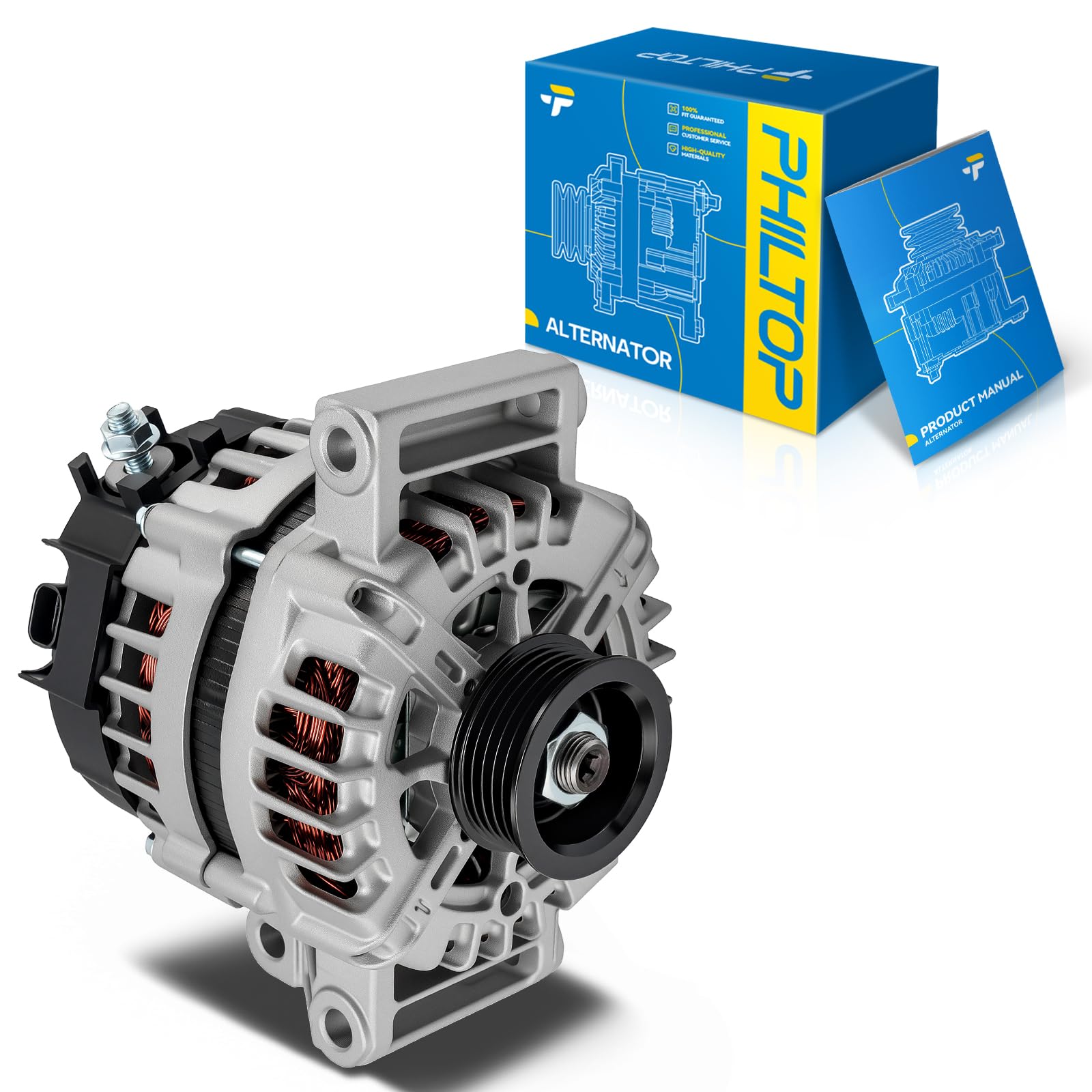 PHILTOP 11652N New Alternator Fit for 2012-2017 Buick Verano L4 2.4L, 2012-2015 Chevrolet Captiva Sport L4 2.4L, 2011 Buick LaCrosse L4 2.4L, 130Amp High Output Replace 11652 11652N 13500316-image-11