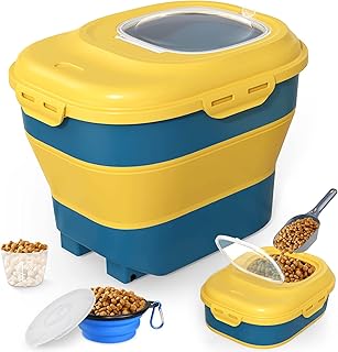 Dog Food Storage Container/30 LB Airtight Dog Food Storage Container/Cat Food Storage Containers/Collapsible Pet Food Cont...