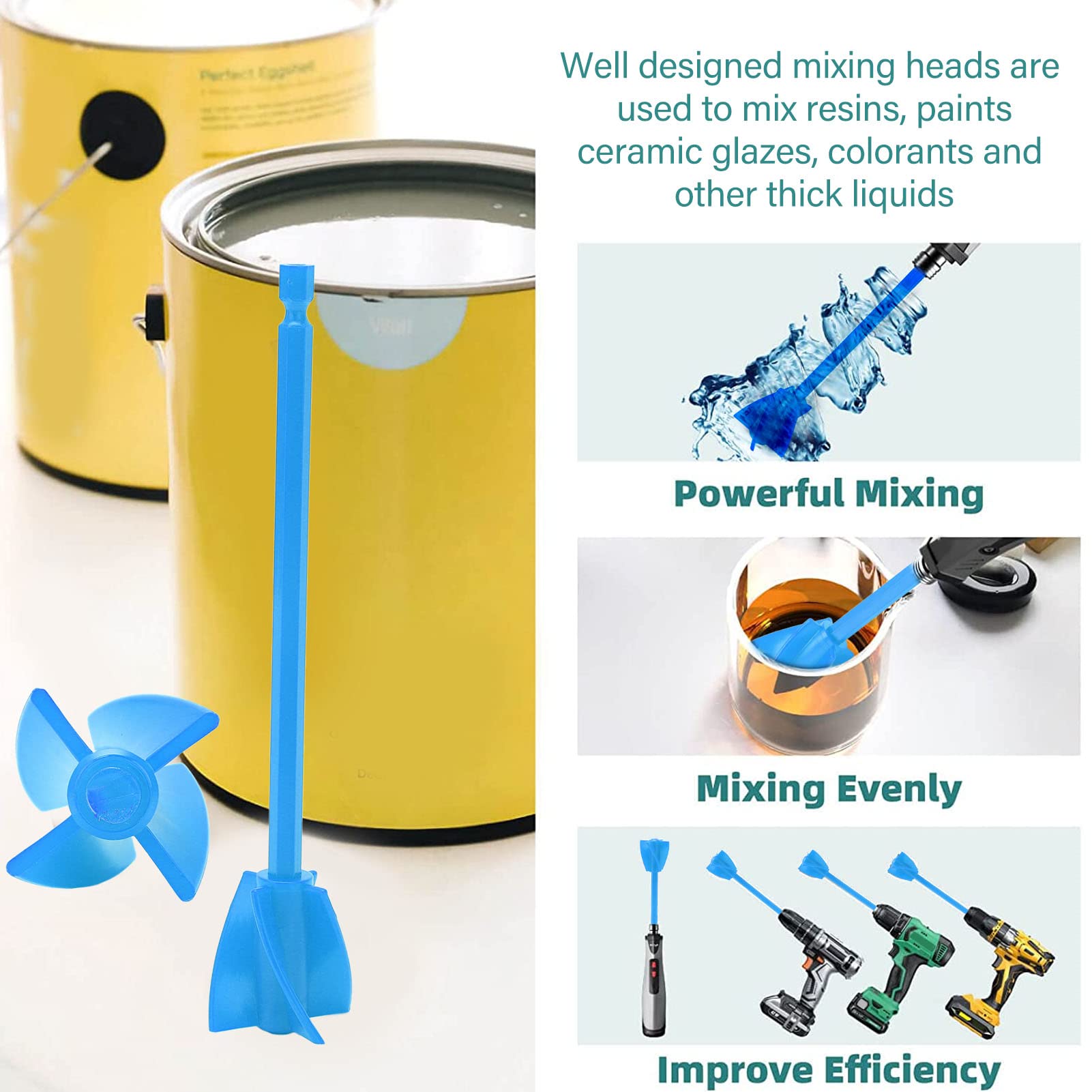 4 Pale Miscelatore Per Resina | In Silicone E Resina | Per Vernici E Materiali Artigianali - Foto 11